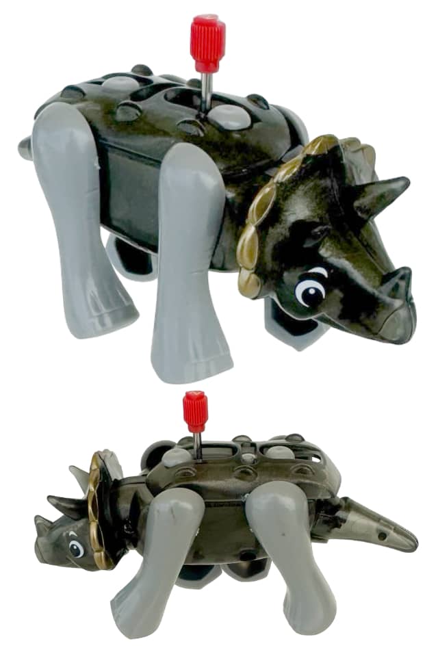 Tj Triceratops Windup Dinosaur Robot Grey