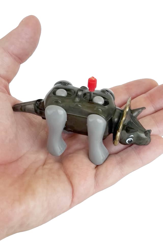 Tj Triceratops Windup Dinosaur Robot Grey