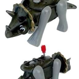 Tj Triceratops Windup Dinosaur Robot Grey