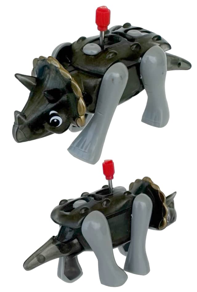 Tj Triceratops Windup Dinosaur Robot Grey