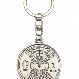 50 Year Calendar Keychain Silver Metal Ring