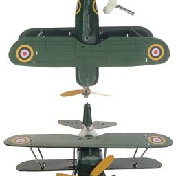 Green Curtis Biplane Tin Toy Airplane (Some Scratches)