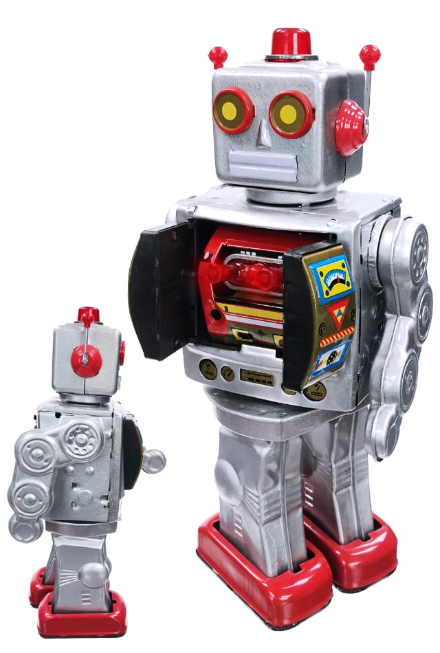 Christmas Robot Silver And Gold Robot Electric