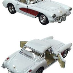 Corvette Toy Car 1957 White Metal