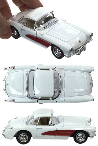 Corvette Toy Car 1957 White Metal