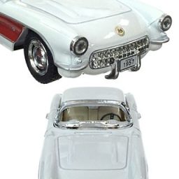 Corvette Toy Car 1957 White Metal