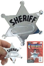 Silver Sheriff Badge with Name Tag Metal