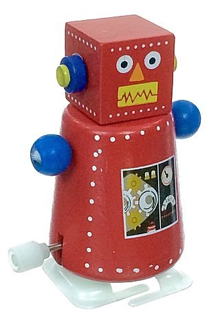Rocky Red Robot Wood Windup Walks