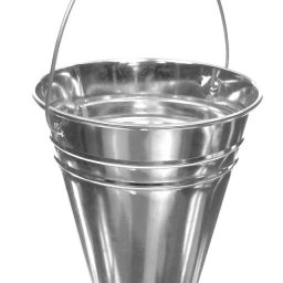 Silver Tin Pail Small Metal Bucket