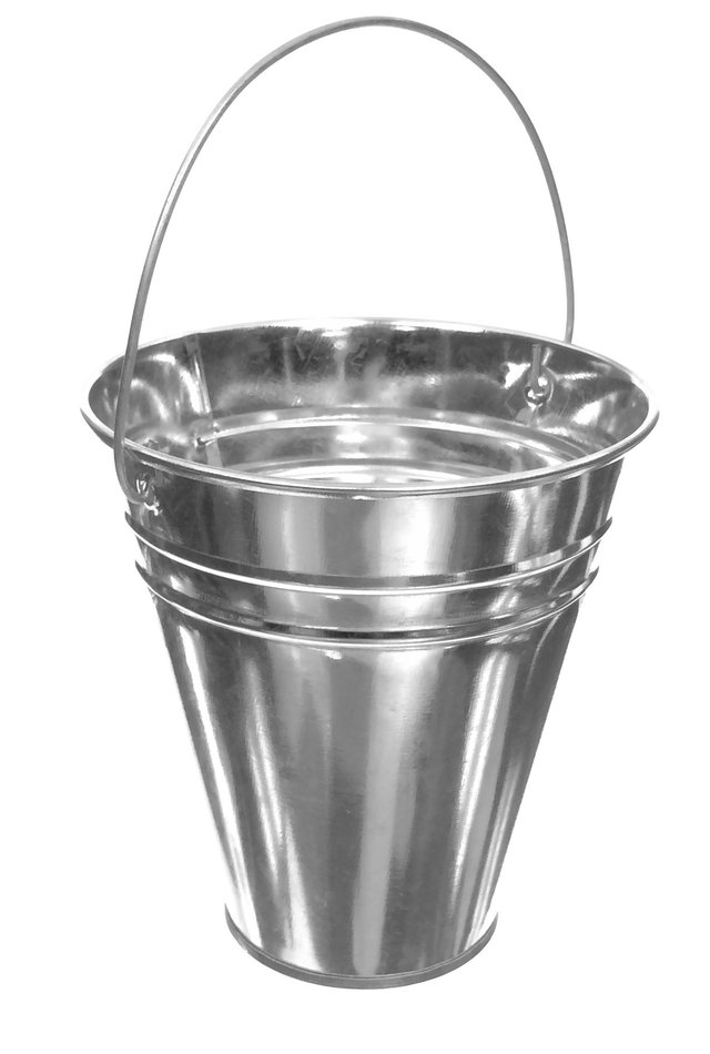 Silver Tin Pail Small Metal Bucket