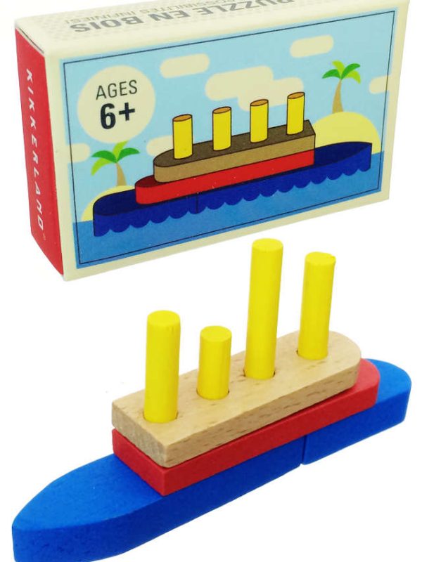 Mini Ship Puzzle Building Blocks Wooden