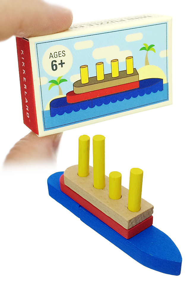 Mini Ship Puzzle Building Blocks Wooden