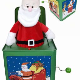 Santa Claus Jack In The Box Christmas Tin Toy
