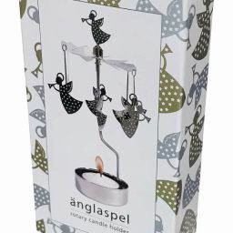 Trumpet Angel Metal Holiday Rotary Candle