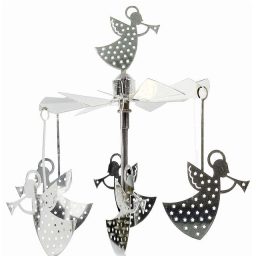 Trumpet Angel Metal Holiday Rotary Candle