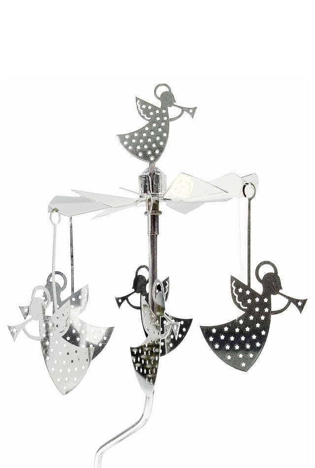 Trumpet Angel Metal Holiday Rotary Candle