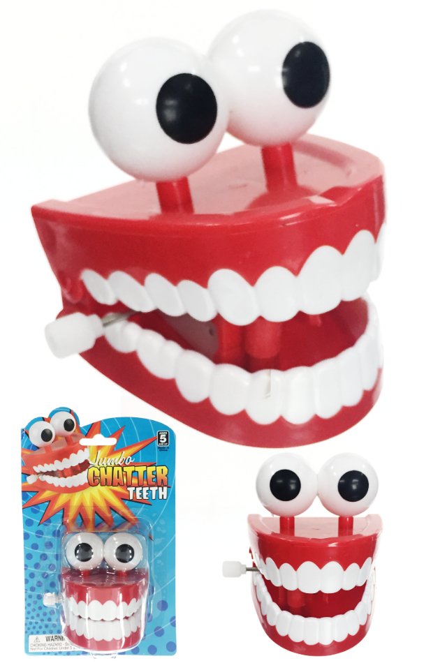Jumbo Chattering Teeth Wind Up Large Eyes