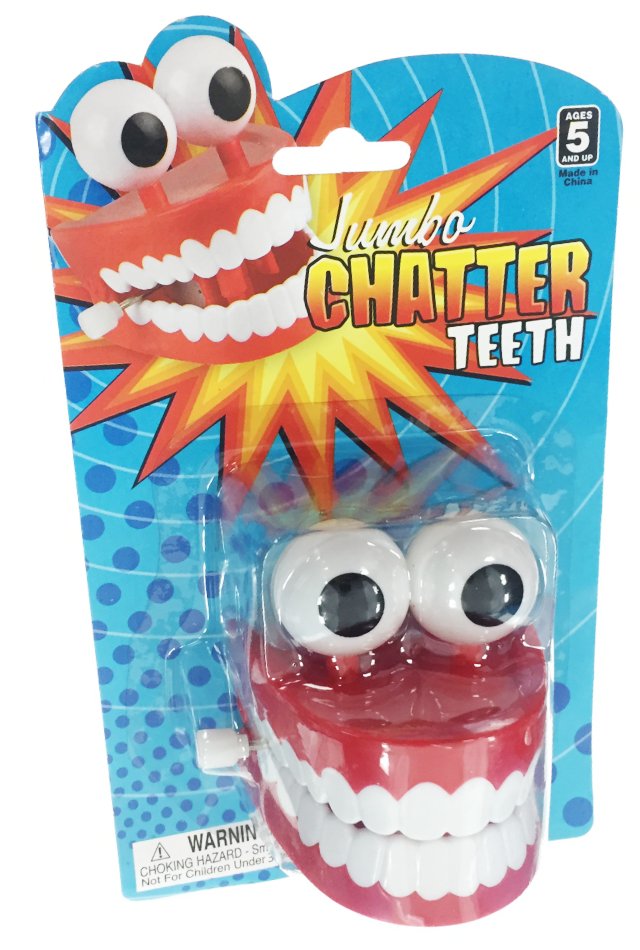 Jumbo Chattering Teeth Wind Up Large Eyes