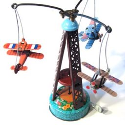Collectible Tin Toy Biplanes Carousel