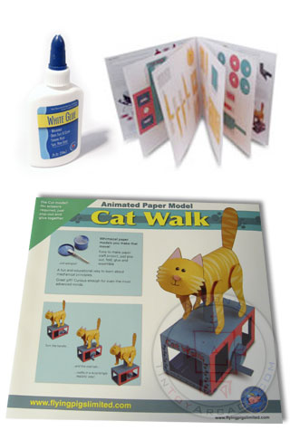 Cat Walk Paper Wind up Kit (Glue Not Included)