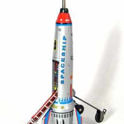 Spaceship Rocket Tin Toy Action