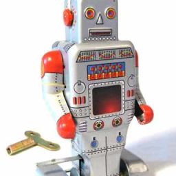 Side Stepping Robot Tin Toy