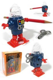 Robby Robot Blue Pencil Sharpener Windup