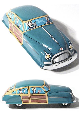 Woody Wagon Green Marx Tin Car