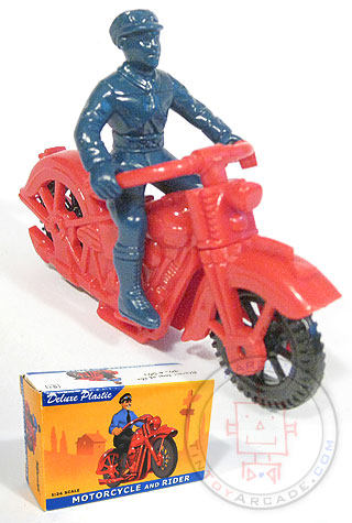 Motorcycle and Rider Vintage Plastic