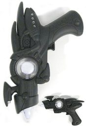 Atomic Alien Space Shooter : Ray Gun Toy Black Plastic Lights Sound