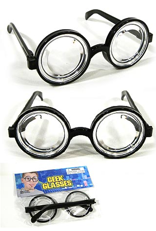 Nerd Glasses Toy Geeky Specs Black Frames