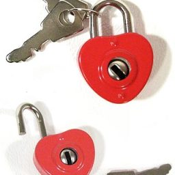 Tiny Red Heart Lock with Keys Tin Toy