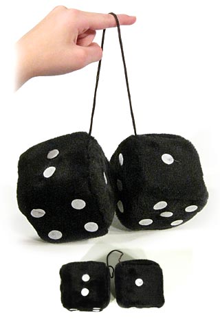 Fuzzy Dice Black Pair 1950 Classic