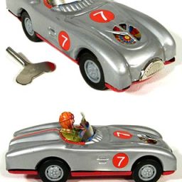Silver Racer Number 7 Classic Tin Car