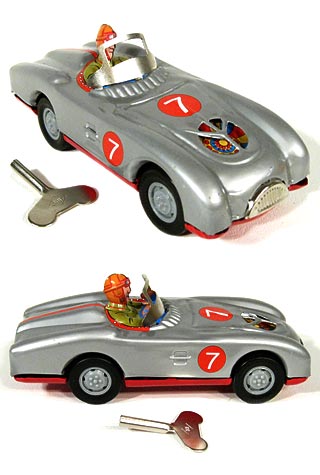 Silver Racer Number 7 Classic Tin Car