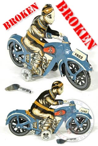 Paya Blue Motorcycle Tin ***Broken