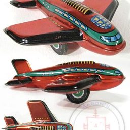 Red Luxury Jet Tin Friction Plane
