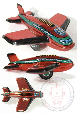 Red Luxury Jet Tin Friction Plane