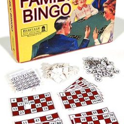 Family Bingo Retro Game Set UK 1950