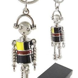Headphone Robot Necklace Silver Shiny
