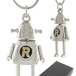 Planet R Robot Necklace Silver Shiny