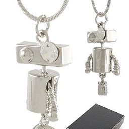 Unicycle Robot Necklace Crystal Eye