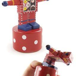Rocky Red Robot Wood Thumb Puppet