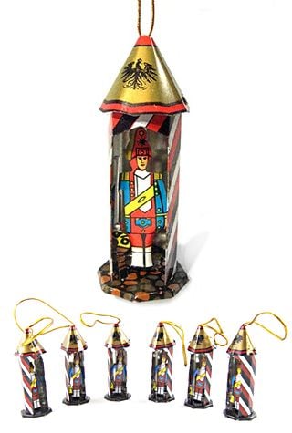 Toy Soldier Tin Ornaments Set of 6