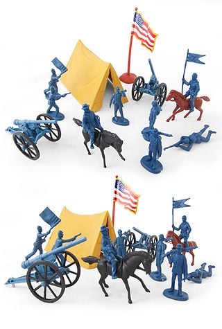 Civil War Plastic Playset Figures Union Camp
