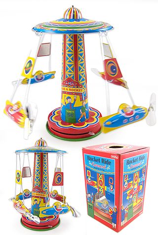 Rocket Ride Carousel Tin Toy