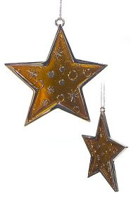 Golden Star Metal Christmas Ornament