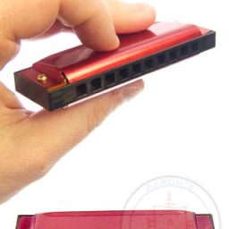 Harmonica Red Metal Cowboy Music
