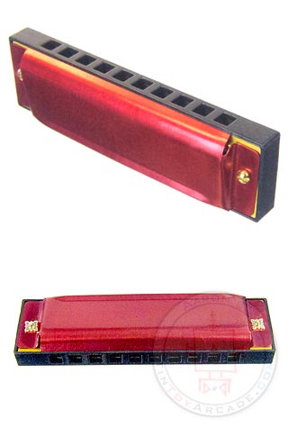 Harmonica Red Metal Cowboy Music