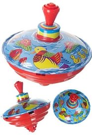 One Windup Bouncing Tin Toy Top
